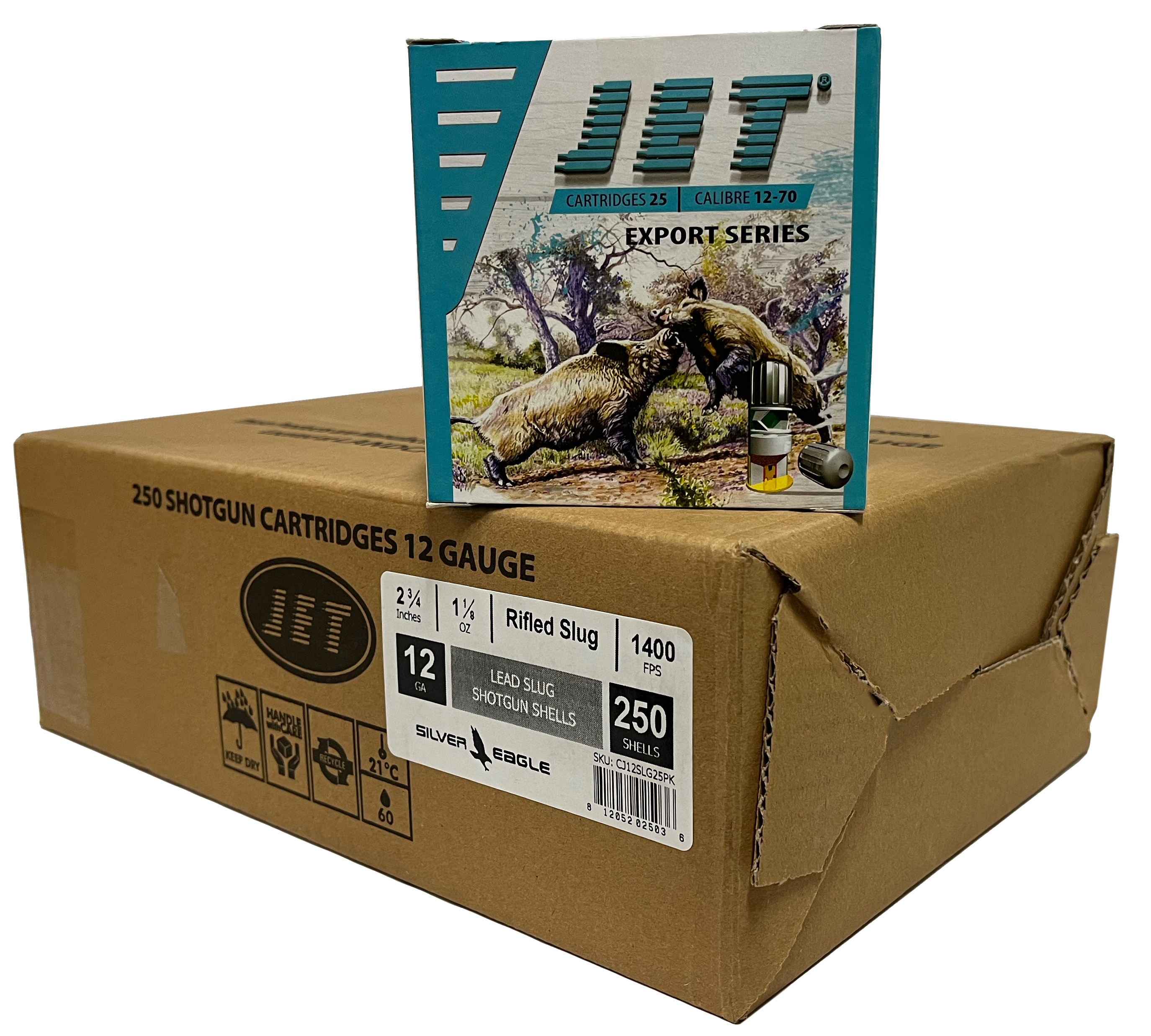 TR IMPORTS JET 12GA 2.75 RIFLED SLUG 1400FPS 250R - Ammunition